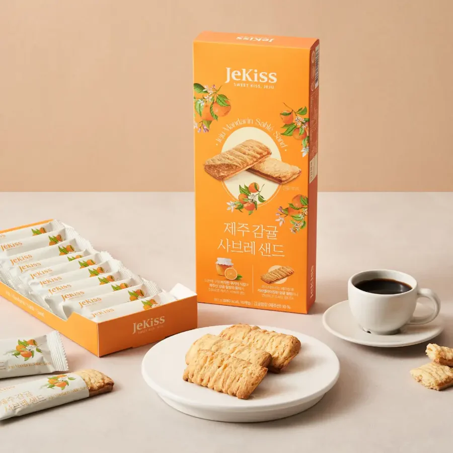 Jeju Mandarin Sablé Cookie 제주 감귤 사브레 샌드 6.35oz (180g) - 이미지 3
