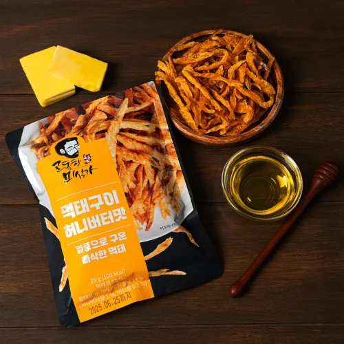먹태구이 - 허니버터맛 Roasted Pollock Snack - Honey Butter_0.88oz(25g)