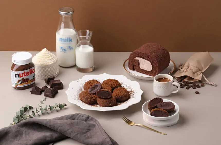 Cacao Chocolate Mochi 초코렛 찹쌀떡 4PC 5.6oz (160g) - 이미지 3