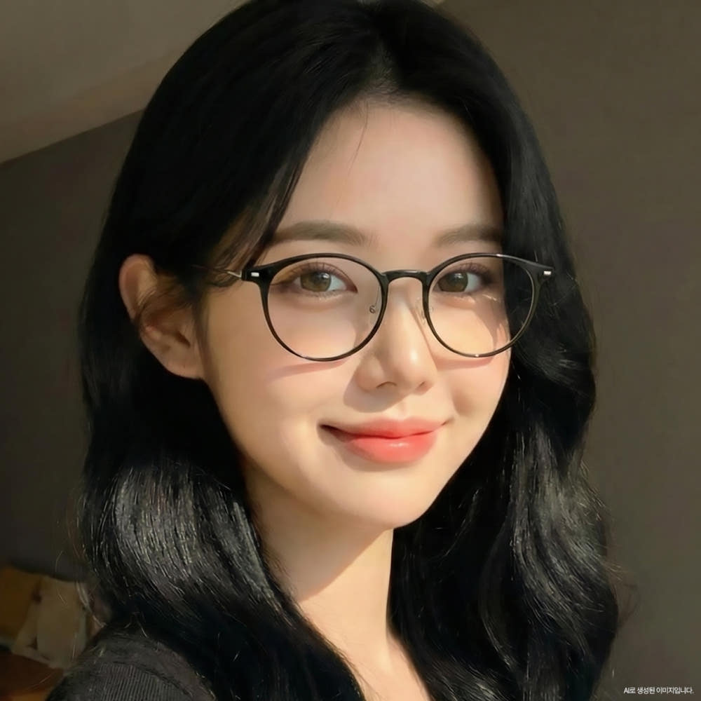 가벼운 티타늄안경테 동그란안경테 얇은 투명뿔테안경 - 이미지 8