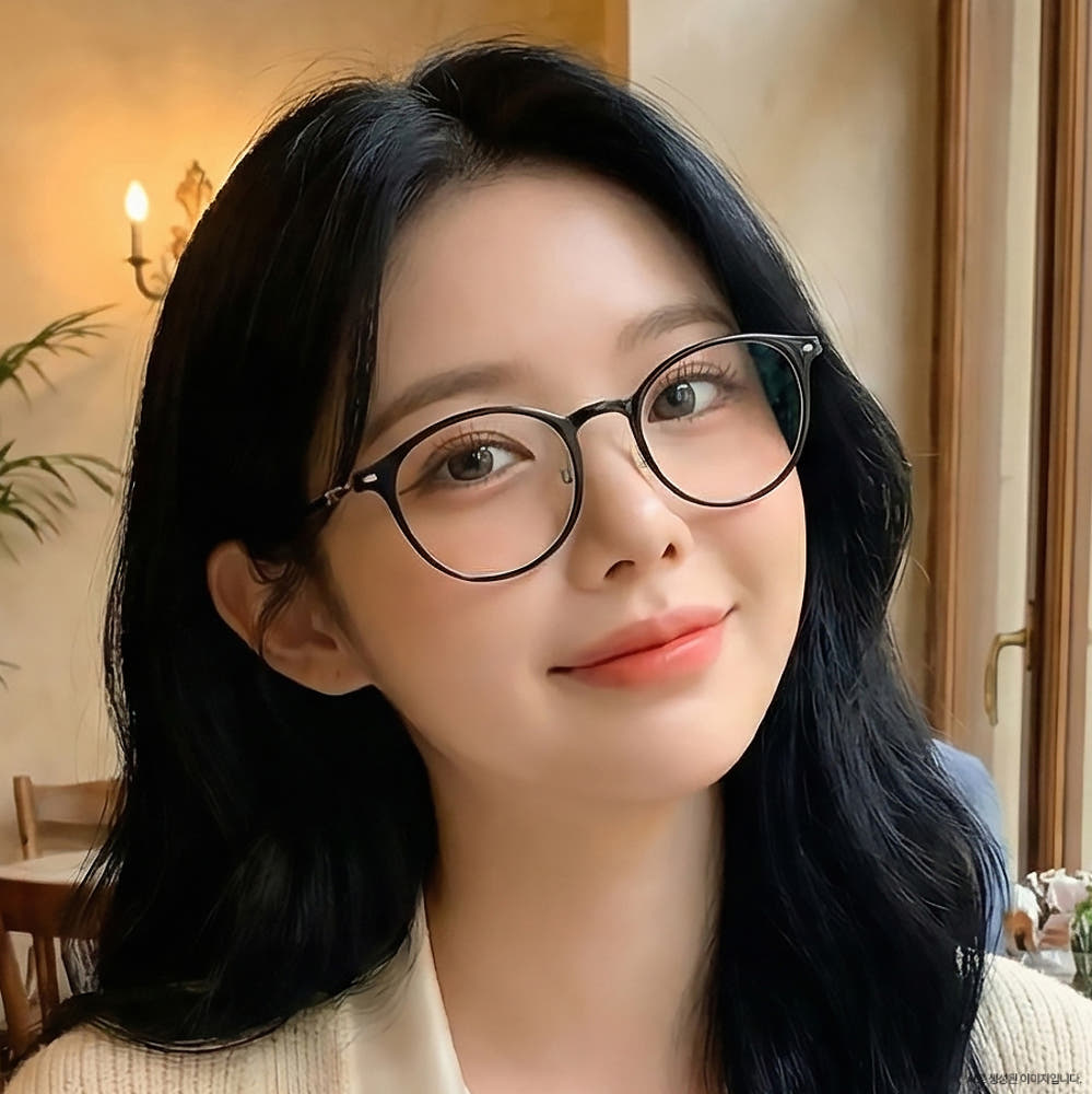 가벼운 티타늄안경테 동그란안경테 얇은 투명뿔테안경